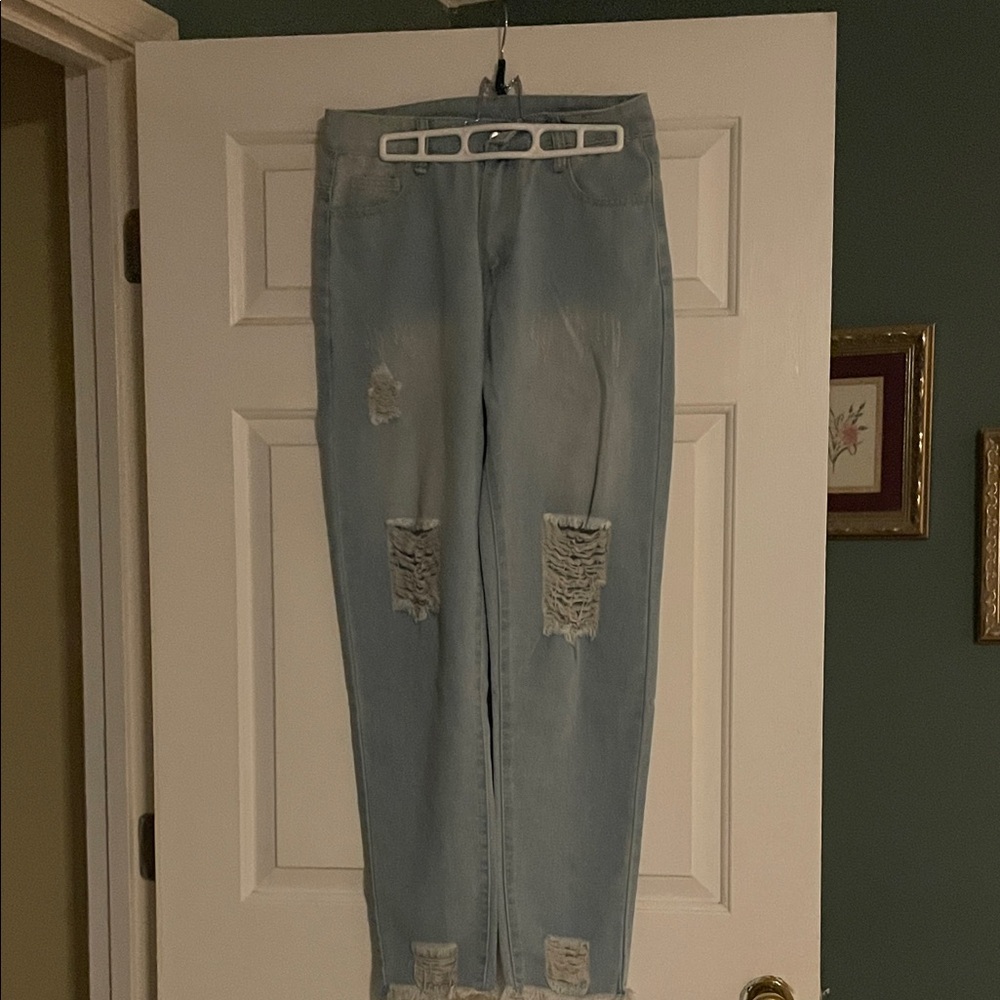 Distressed Light Blue Women's Jeans